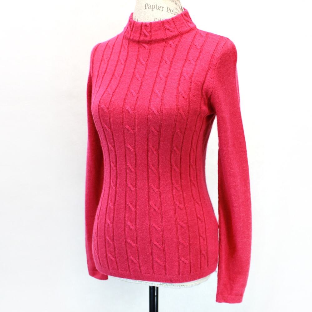 AlpaWool Baby Alpaca Knit Sweater Pink Small Pullover Cozy Preppy